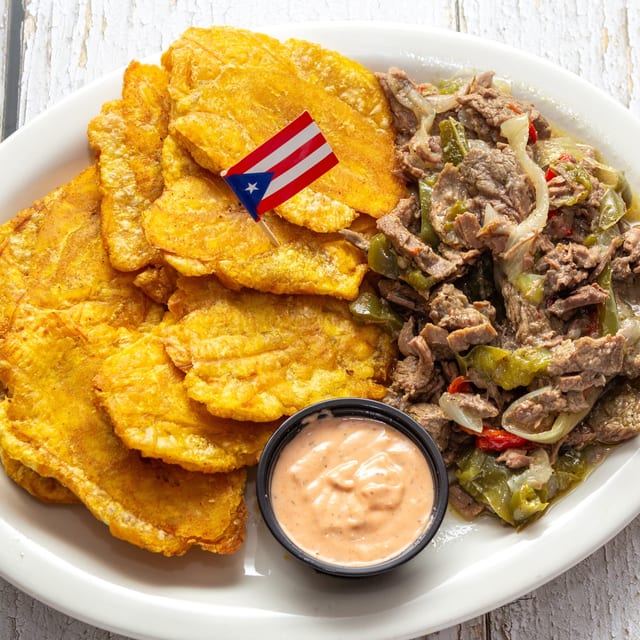 Bistec Tostones.