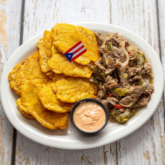 Bistec Tostones.